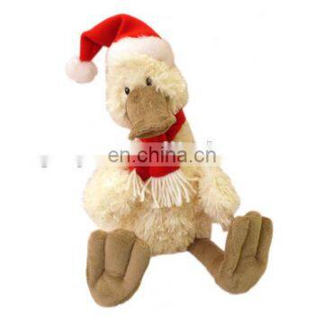 Funny Wearing X'mas hat and scarf sitting duck for Christmas gift