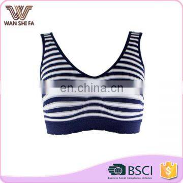 Top selling cross stripes nylon anti-bacterial newest styles sport bra