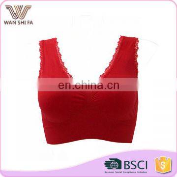 6 colors oem nylon anti-bacterial top quality comfortable camisole bra