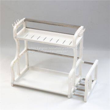 Hot Sell Plastic Storage, Plastic Shelf With Stainless Bar, Kitchen Storage Shelf photo-3