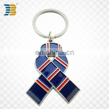 scarf shaped decorative custom metal keychain