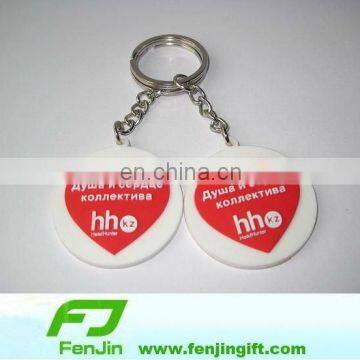 Heart shape rubber keychain