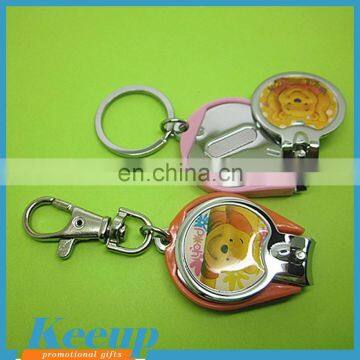 Customized cute bear epoxy logo printing fancy nail clippers