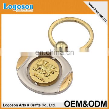 OEM/ODM zinc alloy nickel plated custom logo metal keychain for saleing