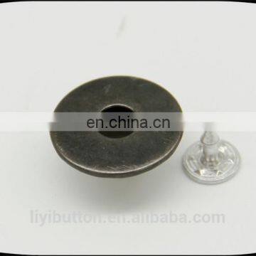 custom black nickel hollow brass button for jeans