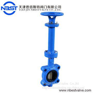 DN50 Long neck type extension stem worm gear wafer lug butterfly valve