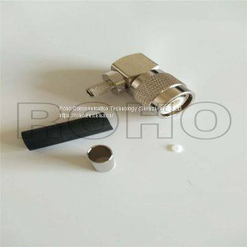 Male Right Angle Crimp RF TNC Connector for LMR300 Cable