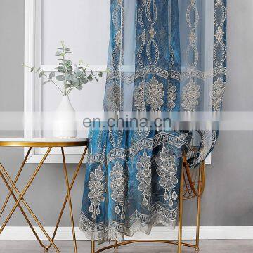 Fancy luxury embroidered curtains for the living room sheer