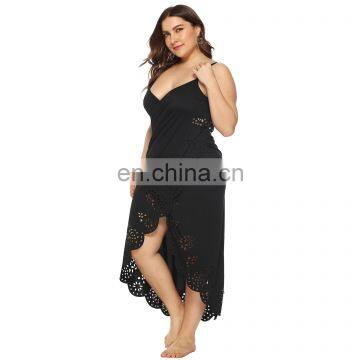 LAITE D2119 Women Hollowing Out Casual Dresses Women Plus Size Dress Ladies Beach Smock photo-3