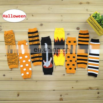 Baby Halloween Leg Warmer Orange Striped polka dot Design Knee pad Infant crawling knee protector