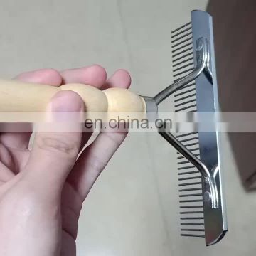 Wooden Handle Pet Grooming Comb Rake Large Dogs Hair Brush