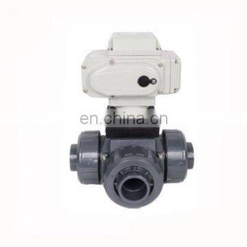 220v DN25 DN32 DN40 motorized dn50 pvc 3 way ball valve