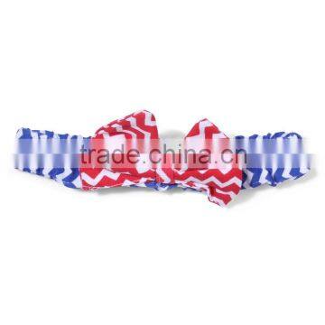 2016 Pictures of Girls Cotton Short Sleeves Chevron Tops With Headband photo-4