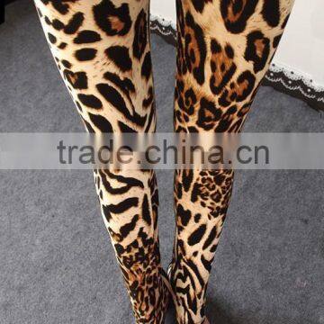 Fitness Sexy Leggings OEM 2015 Plus Size Long Leopard Printed Women Leggings