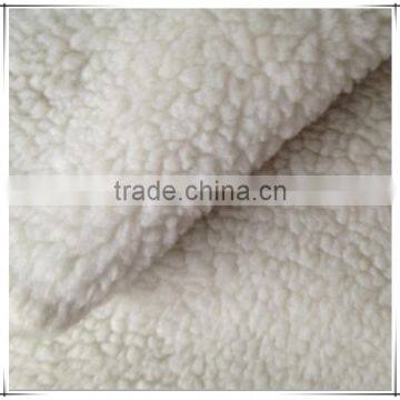 Polyester Sherpa Fleece Fabric Lambwool For Winter Garment Fabric