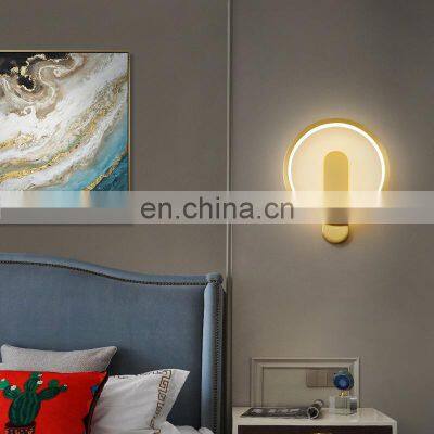 All Copper Modern Minimalist Bedside Led Wall Lamps for Decoration