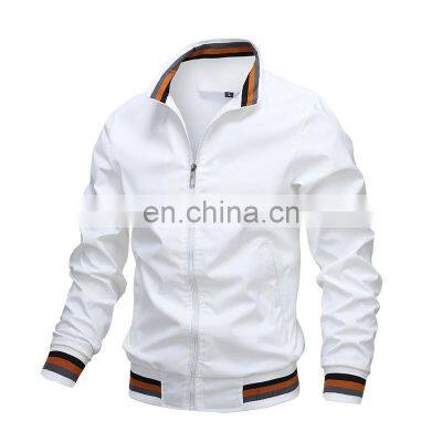 Windproof Men's Jackets Fleece White Winter Casual OEM Service Standard WASHED Full Zipper Jacket Polyester Cotton Bomber Jacket photo-2