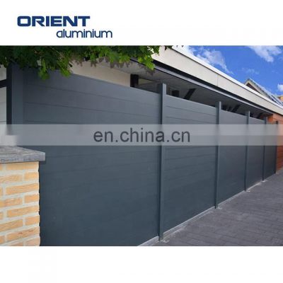 Privacy fence aluminum black no dig horizontal slat aluminum fence panels