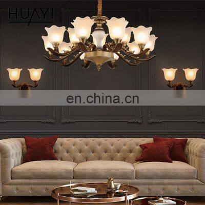 HUAYI Factory Direct Sale Zinc Alloy Hanging Living Room Modern Luxury E27  decoration chandelier