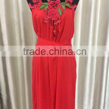 long cotton sleeveless lace dress 2016 fashion