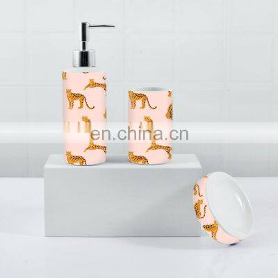 New fashion soap dispenser ceramic bath accessory 3pc set bathroom accessories set