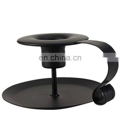 Оптовая металлическая подставка для свечей черного цвета из железа, французская тарелка для свечей, круглая подставка для свечей для украшения вечеринок и интерьера дома photo-2