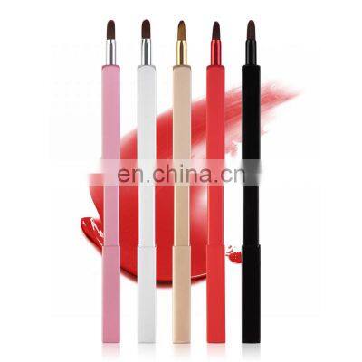 Retractable Lip Brush Aluminum Handle Portable Lip Applicator Eye Makeup Lip Brush