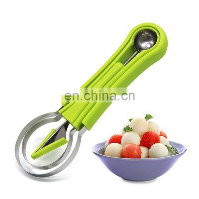 Multifuncitonal Watermelon Slicer Cutter Scoop Carving Knife 4 In 1 Fruit Platter Tool For Melon