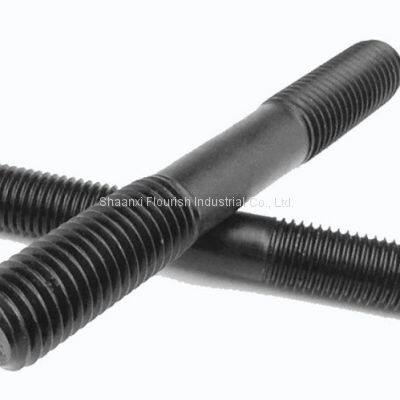 Industrial Carbon Steel Double Ended Bolts M4 - M48 With Nuts Black Color photo-3
