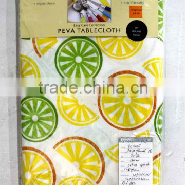 1PC Fancy Citrus Splash PEVA Flannel Back Table Cloth