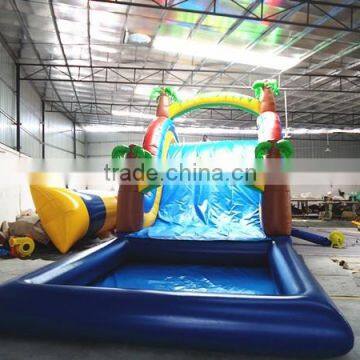 giant inflatable water slide with pool toys/games for kids