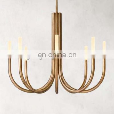 Modern luxury pendant lamp acrylic led chandeliers ROUSSEAU 36 round brass chandelier