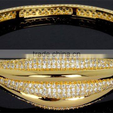 Brass Bracelet Luxury Wedding Gift Romantic Women Marriage Bangle Jewelry Gold photo-5