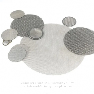 AISI Stainless Steel SUS 304 316 Filter Disc / Stainless Steel Wire Cloth Filter Disc BOLI