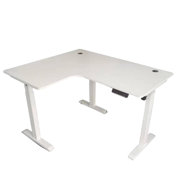 Electric L-Shaped Foldable Height Adjustable Standing Desk Frame With 3-Leg Support