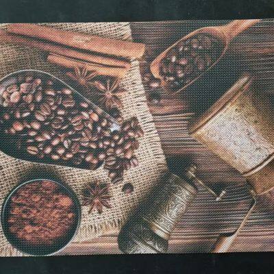 Coffee Printed Placemats Set of 6 Pvc Print Coffee Placemats Non-Slip Wipeable Table Mats for Coffee House photo-2