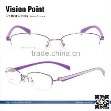 Metal half-rim women eyewear optical frame korean wholesale in china