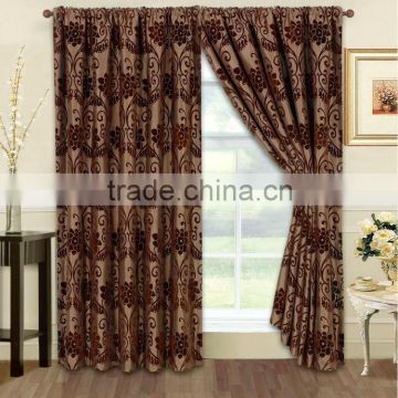 Heavy Full Flocking Curtains with 2 Tie Backs for Sale