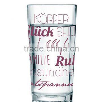 color decal glass drinking cups