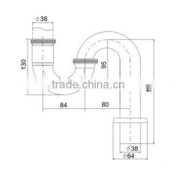 Western Style Bottle Trap Chrome Plated Basin Accessories Waste Sink p Trap(J125-C) photo-2