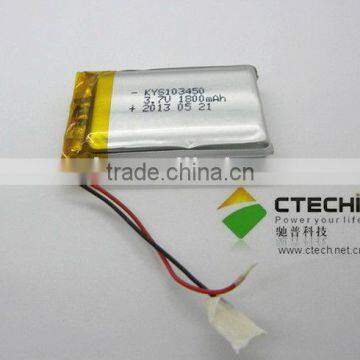 3.7v 1800mah li polymer battery 103450 li-ion prismatic battery