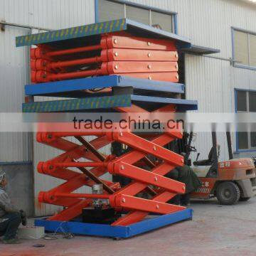 2T hydraulic stationary scissor cargo lift