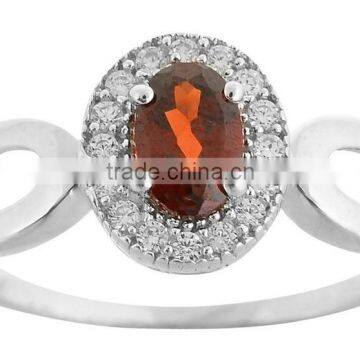 Natural Garnet Stone Fashion 925 Sterling Silver Ring Earring Set photo-2
