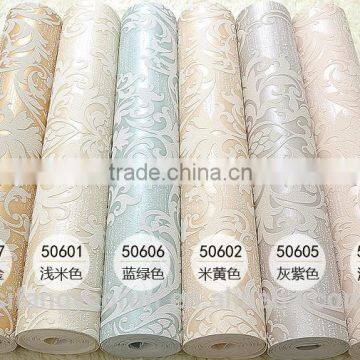 European Style Luxury Non-woven Embossment Print Wall Paper photo-3