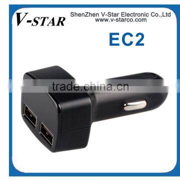 High Quality Promotional Car USB Charger for Ipad 3 for IPhone 4G/4S For IPod, Dual USB Car Charger