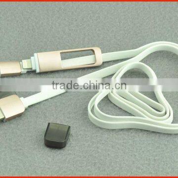 Flat 2 in 1 Micro USB Cable /USB Charger Cable With Stripe photo-6