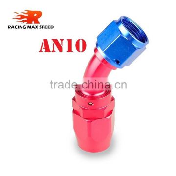 Aluminum oil cooler fitting 45 degree resuable fuel line hose end fitting adaptor blue and red 40-045-10