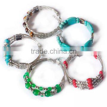 wholesale baroque custom bracelet Baroque beads style alloy bangle