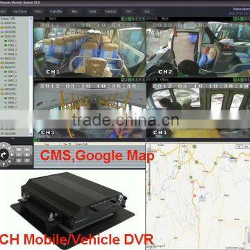 Networkable 4 Channel Advanced SATA Hard Disk / Solid State Disk Mobile DVR with Free CMS Software