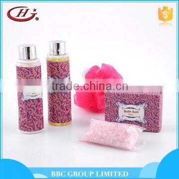 Famous brand women natural bath gift sets bath salt and shampoo manufacturer